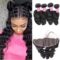 Cheap Brazilian Loose Wave 4 Bundles With 13x4 Lace Frontal 10A High Quality Virgin Hair Bundles With Frontal For Sale
