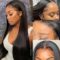 Real Brazilian Straight Hair Wigs 4x4 Lace Front Wigs Pre Plucked Hairline