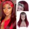 Beautiful 99j Burgundy Color Headband Wig Straight Human Hair Half Wig