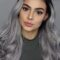 1B/Grey Ombre L Part Lace Front Synthetic Wig for Women