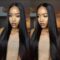 13x3 Lace Front Wigs with Baby Hair #1B Natural Black Color 22 Inches