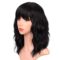 Black Wigs with Bangs for Women 14 Inches Synthetic Curly Bob Wig