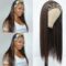 Synthetic Highlights Headband Wig for Women Black/Brown Long Straight Headband Wig