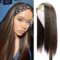 Long Straight Headband Wigs for Black Women 24 Inch Synthetic Headband Wig