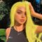 Long Straight Yellow Wig for Women Synthetic Fiber Hair Middle Part Yellow Wig