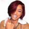 Short Bob Glueless 13x4x1 inch Lace Front Wig Synthetic Wine Red Ombre Black Roots Wigs with Baby Hair