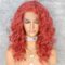 Glueless 13x1 Lace Front Wig Synthetic Lace Front Wigs Short Brick Red Wavy Synthetic Wigs for Women