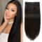 Straight Clip in Hair Extensions Real Human Hair Extensions for Women Full Head